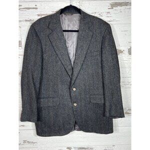 CARL STERR Men’s Suit Jacket Gray Herringbone Sz 46R EUC